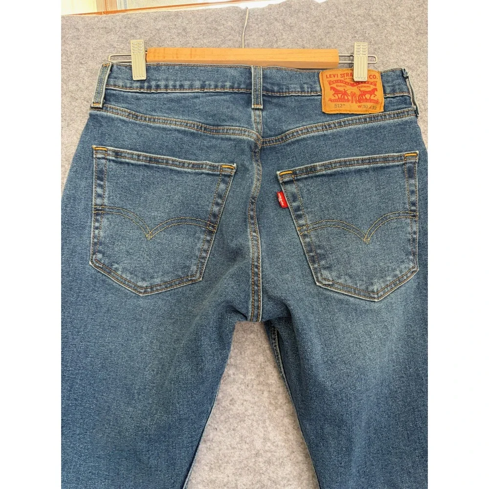 Levis 512 Slim Taper Jeans Mens 30x32 Medium Wash Blue Denim‎ Pants